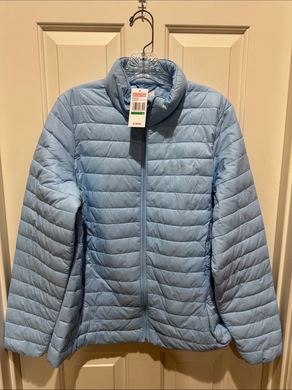 Vineyard Vines Light Blue Quilted Packable Puffer Jacket
